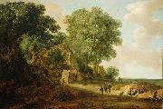Jan van Goyen Landscape with Cottage and Figures oil painting reproduction